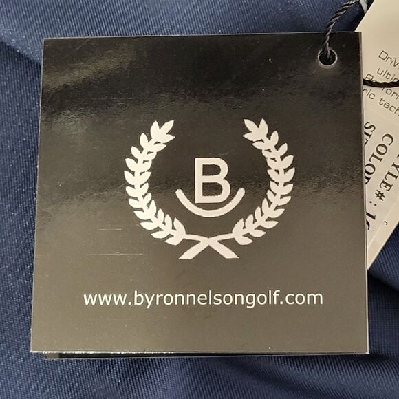 Byron Nelson Dri Way Polo Golf Shirt Mens Navy Sz M Short Sleeve Performance NWT - Picture 13 of 16